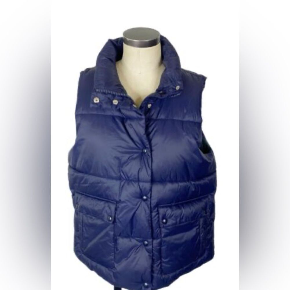 J. Crew - Women's Puffer Button or Zip Vest with PrimaLoft‎ - size Small - Navy